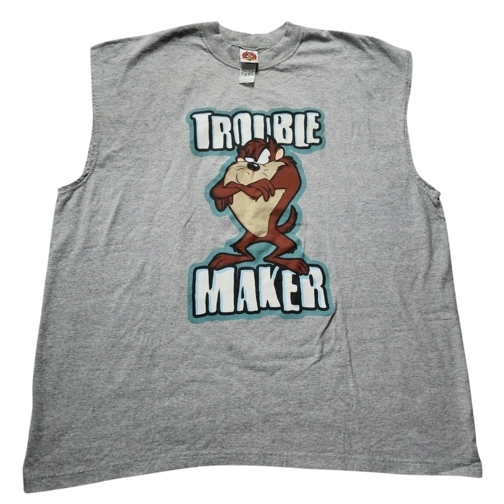 Vintage Y2K Looney Tunes Taz Tasmanian Devil Muscle Tank Top T-Shirt sz XL